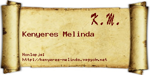 Kenyeres Melinda névjegykártya